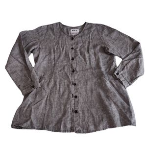 Flax Women's 100% Linen Houndstooth Top Size Small Lagen